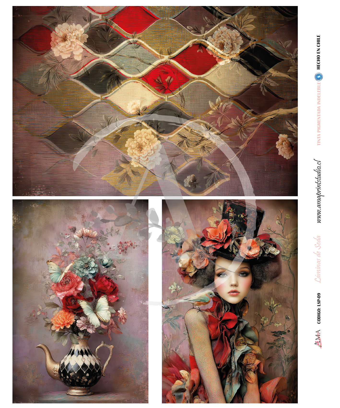 PAPELES DE SEDA 50X60 CMS LS PREMIUM-09. 1 UNID. DE 28X42 CMS/2 UNID. DE 20X30 CMS