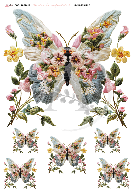 TRANSFER COLOR COLECCIÓN BORDADO 20X30 CMS